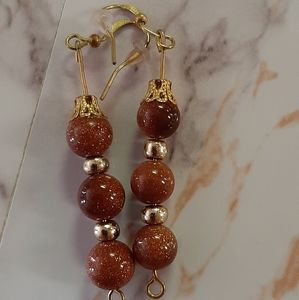 Earrings - Natural Stones Copper Sparkles Earrings